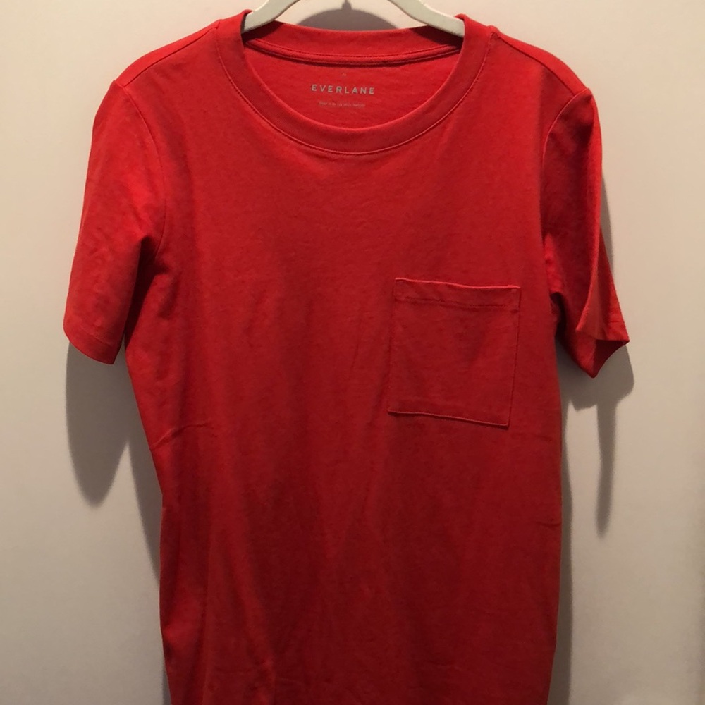 Everlane the weekend tee dress in scarlet